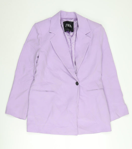 Zara Women's Purple Blazer - S Single-Breasted Belted