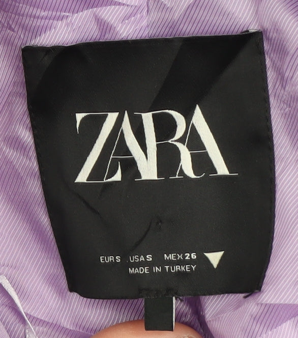 Zara Women's Purple Blazer - S Single-Breasted Belted
