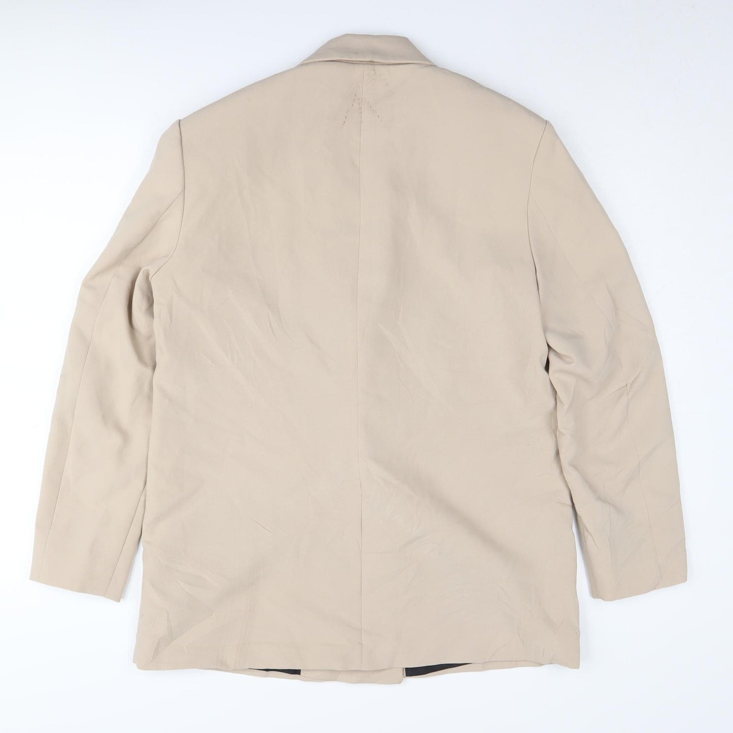 Zara Women's Beige Suit Jacket, Size 8, Double-Breasted