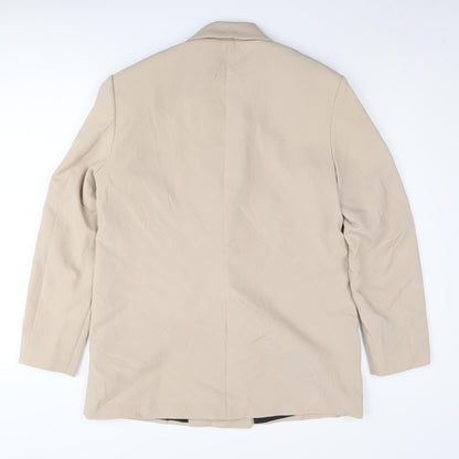 Zara Women's Beige Suit Jacket, Size 8, Double-Breasted