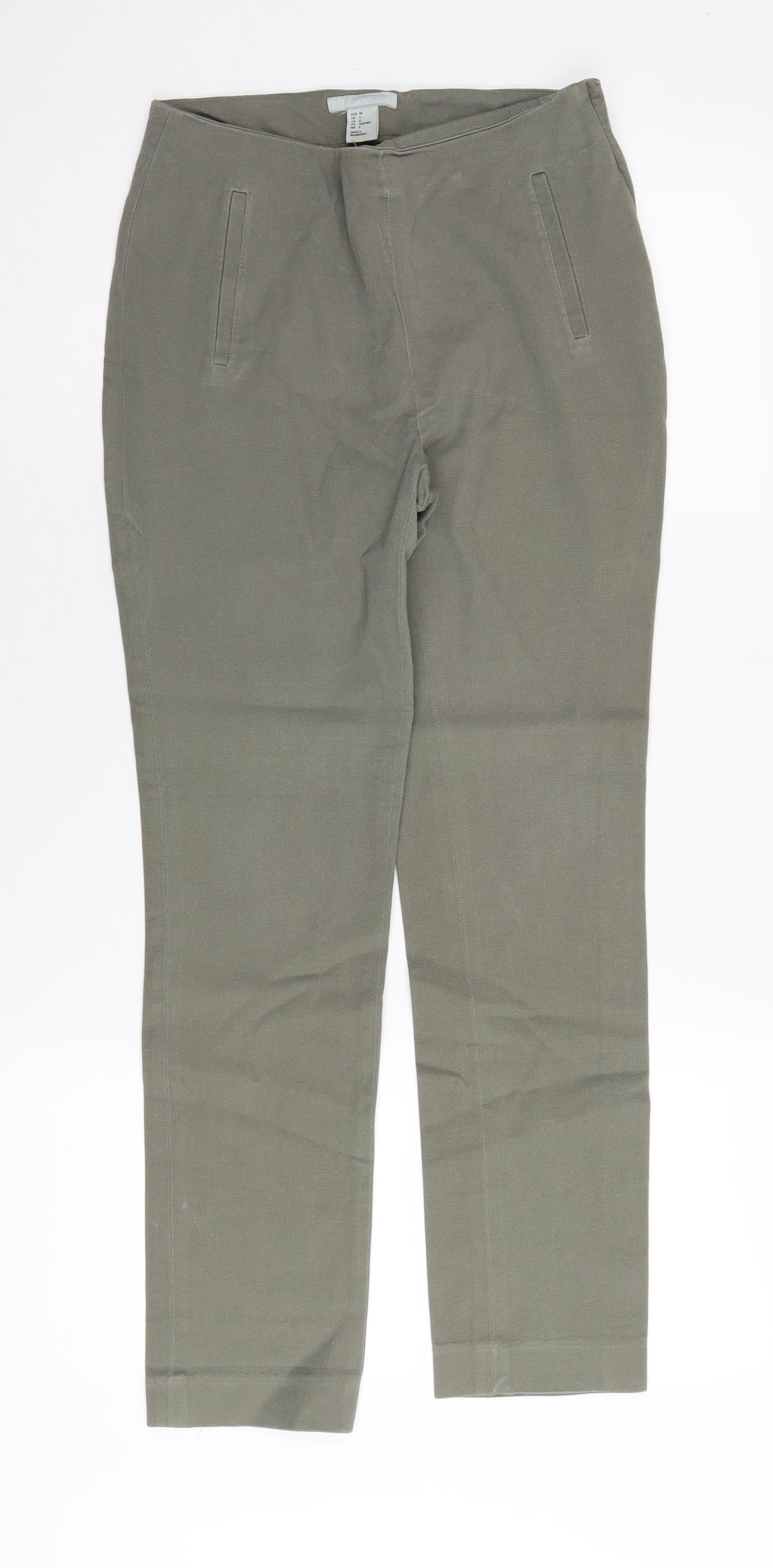 Womens UK Size 8 H&M Regular Fit  Green Trousers