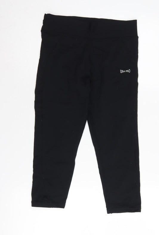 USA Pro Women's Black Capri Leggings Size 8