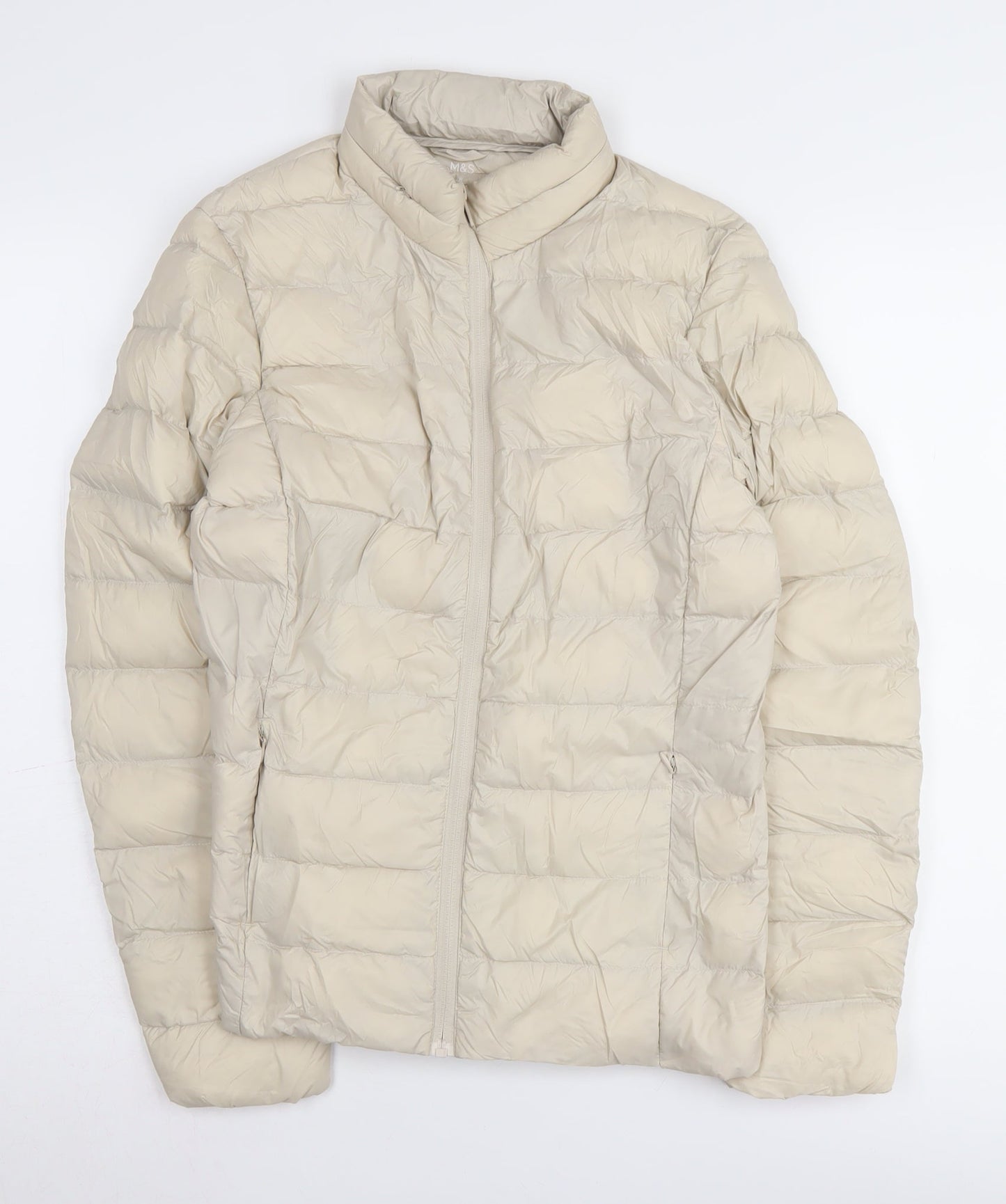 Womens UK Size 8 Marks and Spencer Beige Puffer Jacket