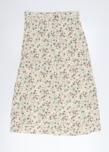 H&M Women's Floral Midi Skirt, Size 14, Viscose