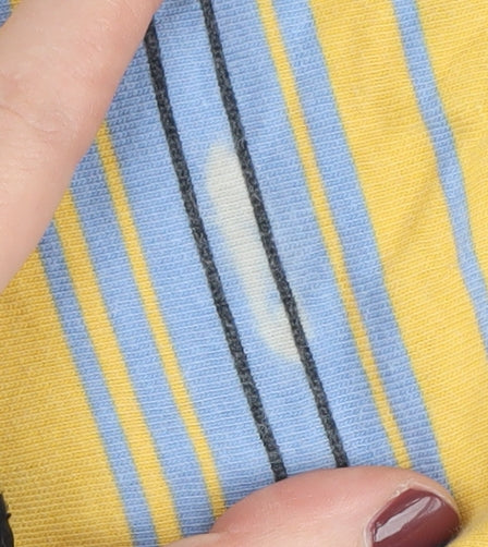 Maine New England Men's Yellow Striped T-Shirt L