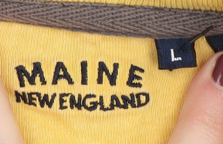 Maine New England Men's Yellow Striped T-Shirt L