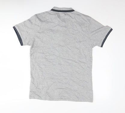 Threadbare Men's Grey Polo Shirt S Short Sleeve Casual