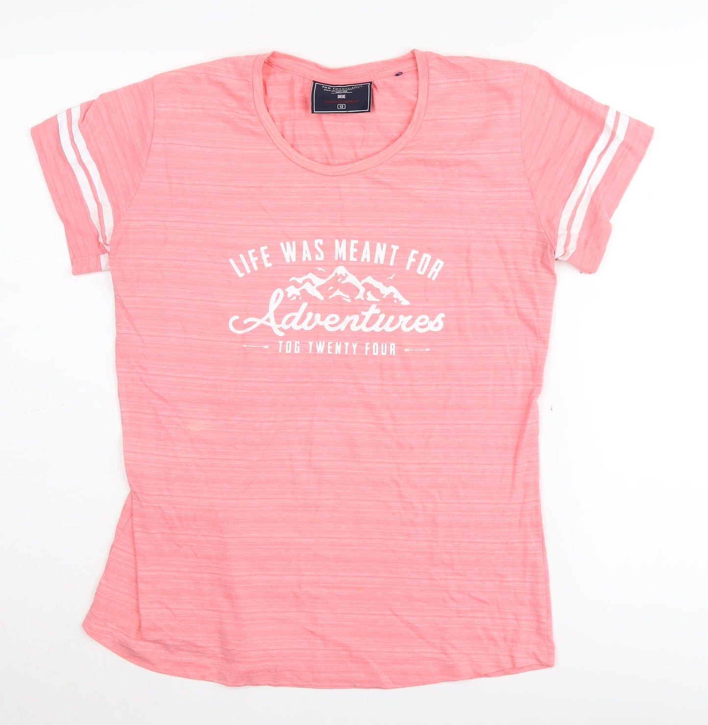 Womens UK Size 12 Tog Twenty Four Pink Basic T-Shirt