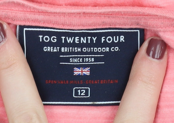Womens UK Size 12 Tog Twenty Four Pink Basic T-Shirt