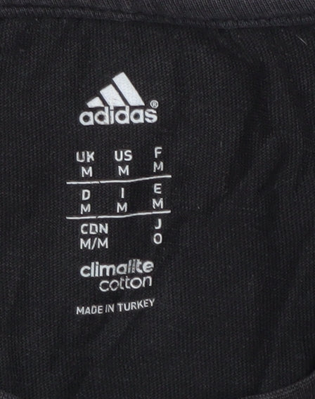 adidas Men's Black Medium Logo Crew Neck T-Shirt