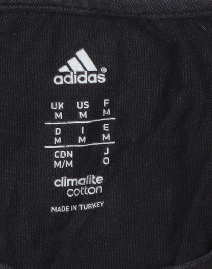 adidas Men's Black Medium Logo Crew Neck T-Shirt
