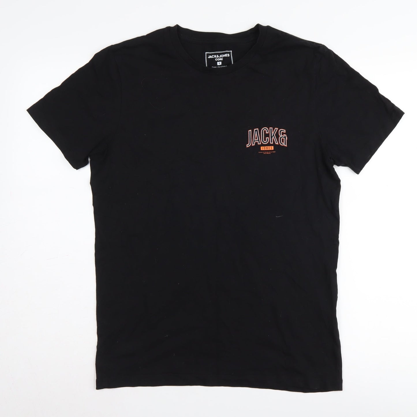 Mens UK Size S JACK & JONES Black  T-Shirt