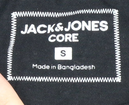 Mens UK Size S JACK & JONES Black  T-Shirt
