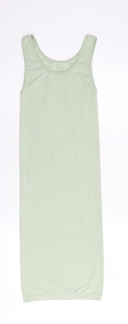 Zara Women's Green XS Slip Dress, Midi Length