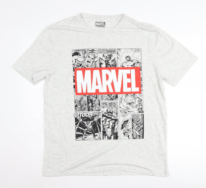 Marvel Men's Grey XL Graphic Print T-Shirt, Short Sleeve