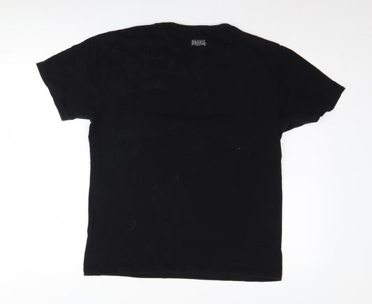 Lonsdale Unisex Black T-Shirt 2XL Basic Jersey Crew