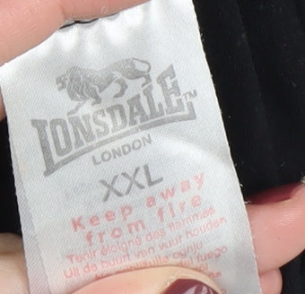 Unisex Adults UK Size 2XL Lonsdale Black Basic T-Shirt