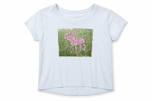 Front view of Abercrombie & Fitch girls’ blue graphic print t-shirt -, size 12, years