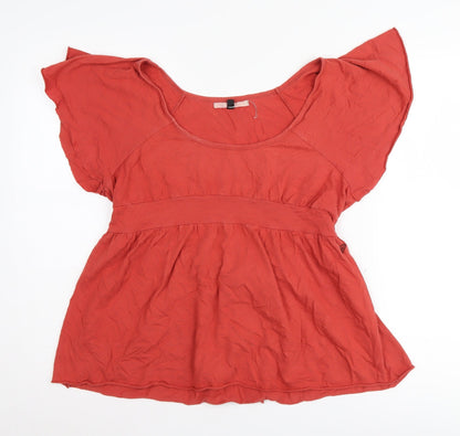 Womens UK Size M ROXY Red Tunic Blouse
