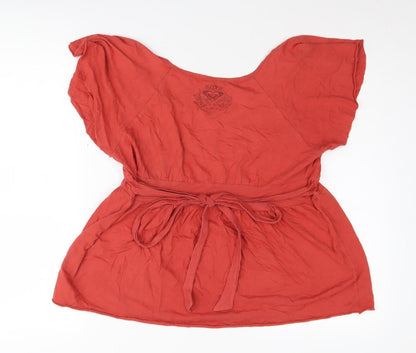 Womens UK Size M ROXY Red Tunic Blouse