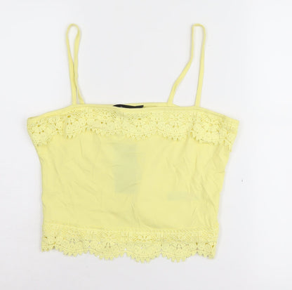 Womens UK Size 14 New Look Yellow Camisole Tank