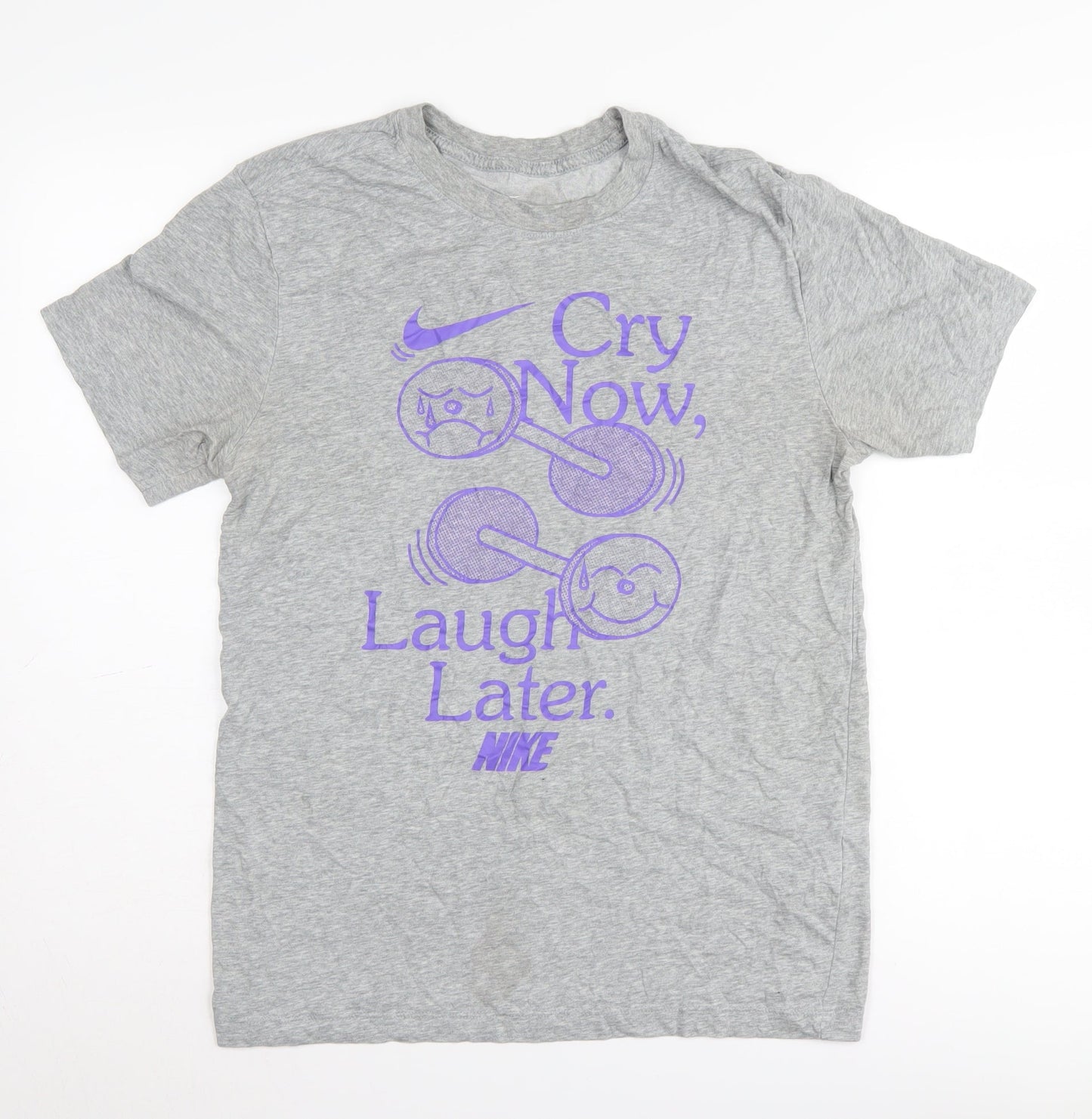 Nike Men's Grey Sports T-Shirt, Size S, Dri-Fit