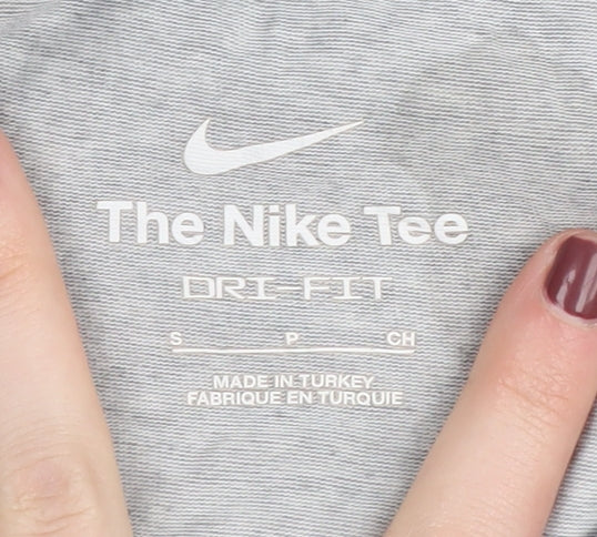 Nike Men's Grey Sports T-Shirt, Size S, Dri-Fit