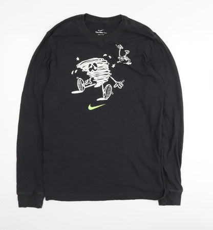 Nike Men’s Black Graphic Long Sleeve T-Shirt