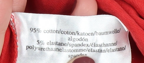 Laura Ashley Women's Red Dog T-Shirt, Size 12, Long Sleeve