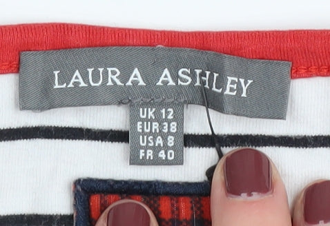 Laura Ashley Women's Red Dog T-Shirt, Size 12, Long Sleeve