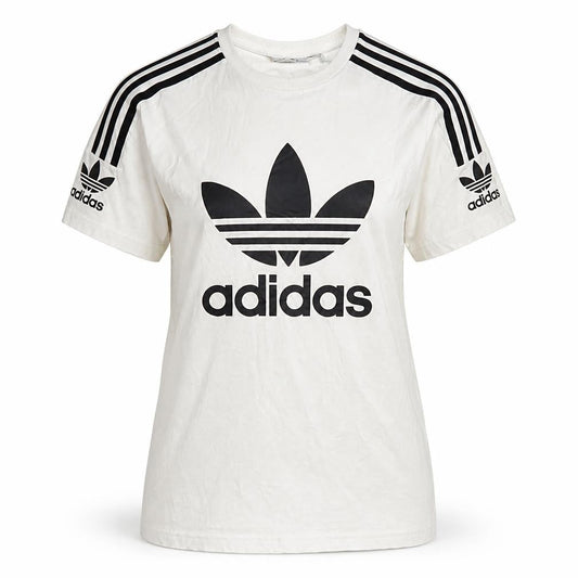 Front view of adidas Women's White T-Shirt, size 4, Casual Style