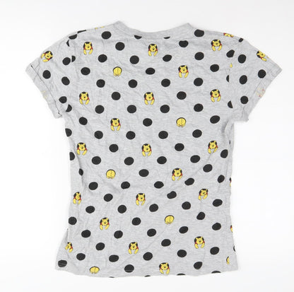 Womens UK Size XS Disney Grey Basic T-Shirt