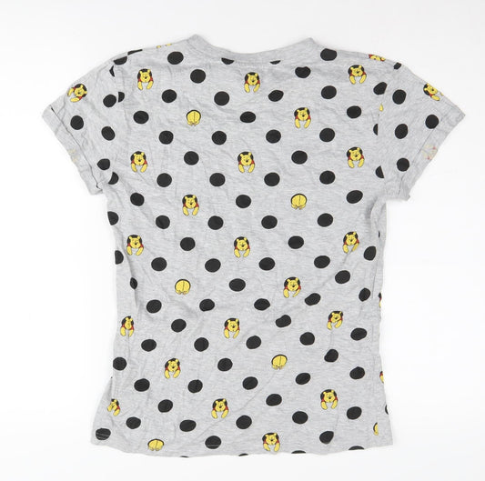 Womens UK Size XS Disney Grey Basic T-Shirt
