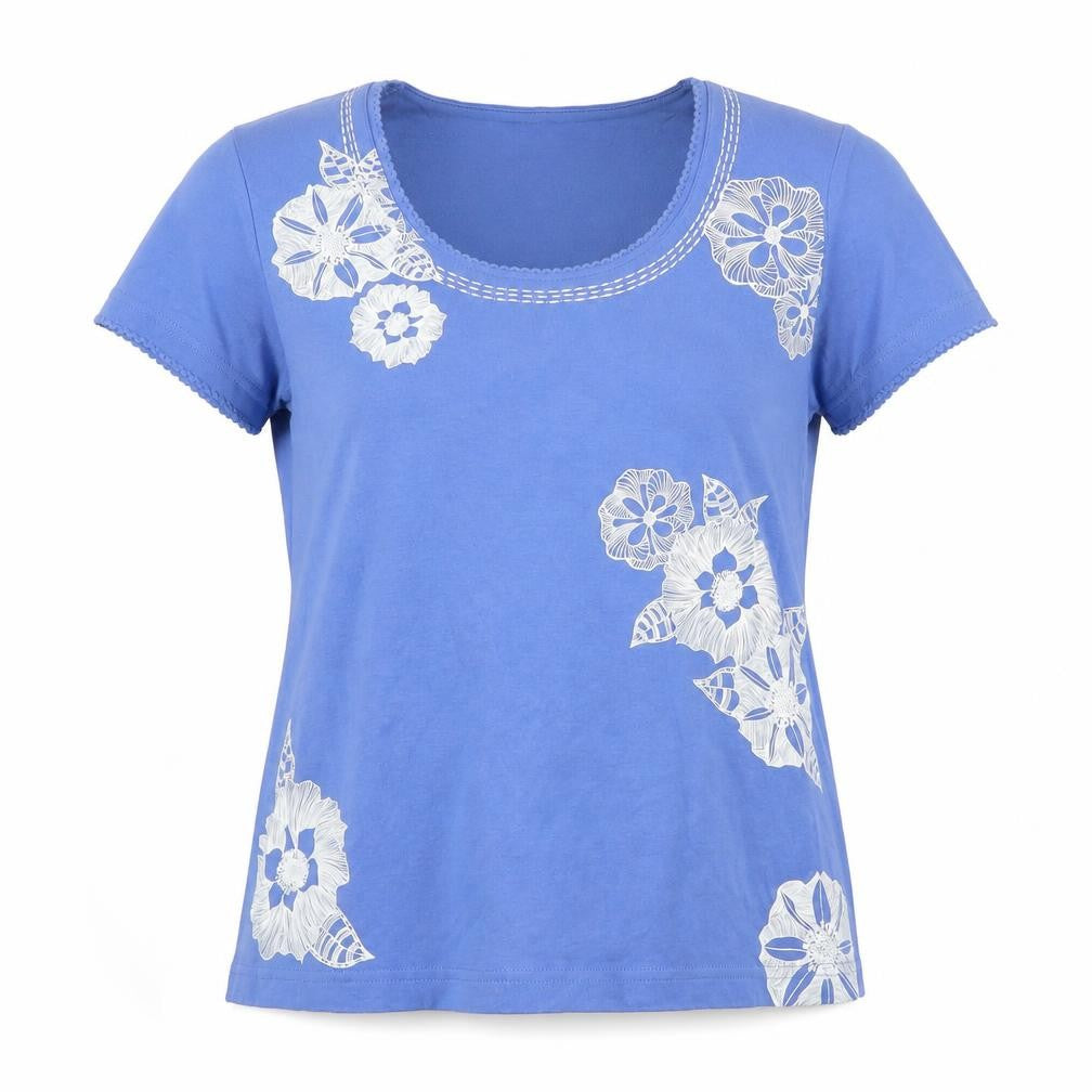 Womens UK Size 10 DASH Blue Basic T-Shirt