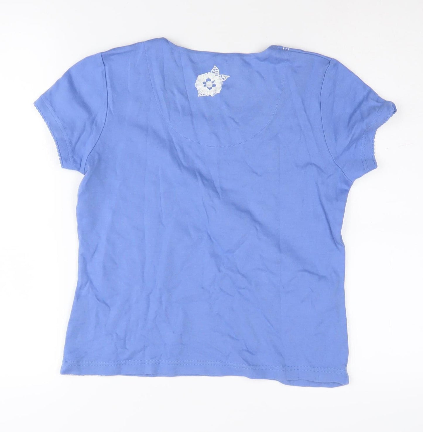 Womens UK Size 10 DASH Blue Basic T-Shirt