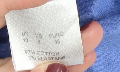 Womens UK Size 10 DASH Blue Basic T-Shirt