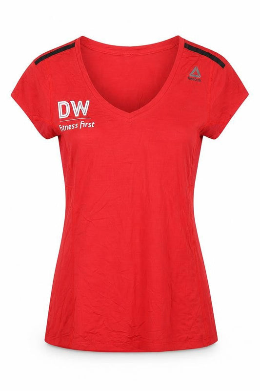 Womens UK Size S Reebok Red Fitness Gym & Training T-Shirt