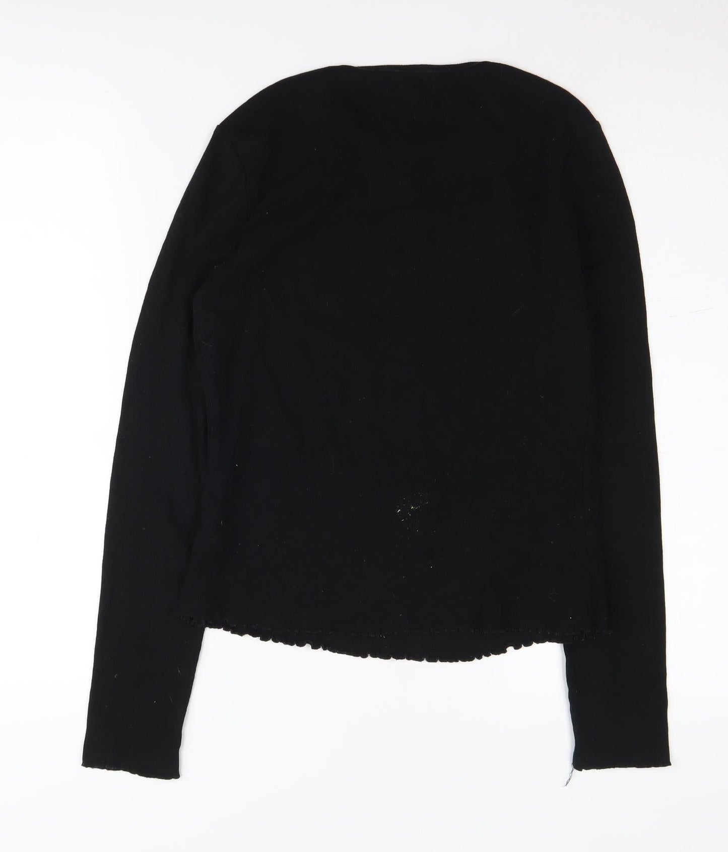 Womens UK Size 12 Warehouse Black Basic T-Shirt