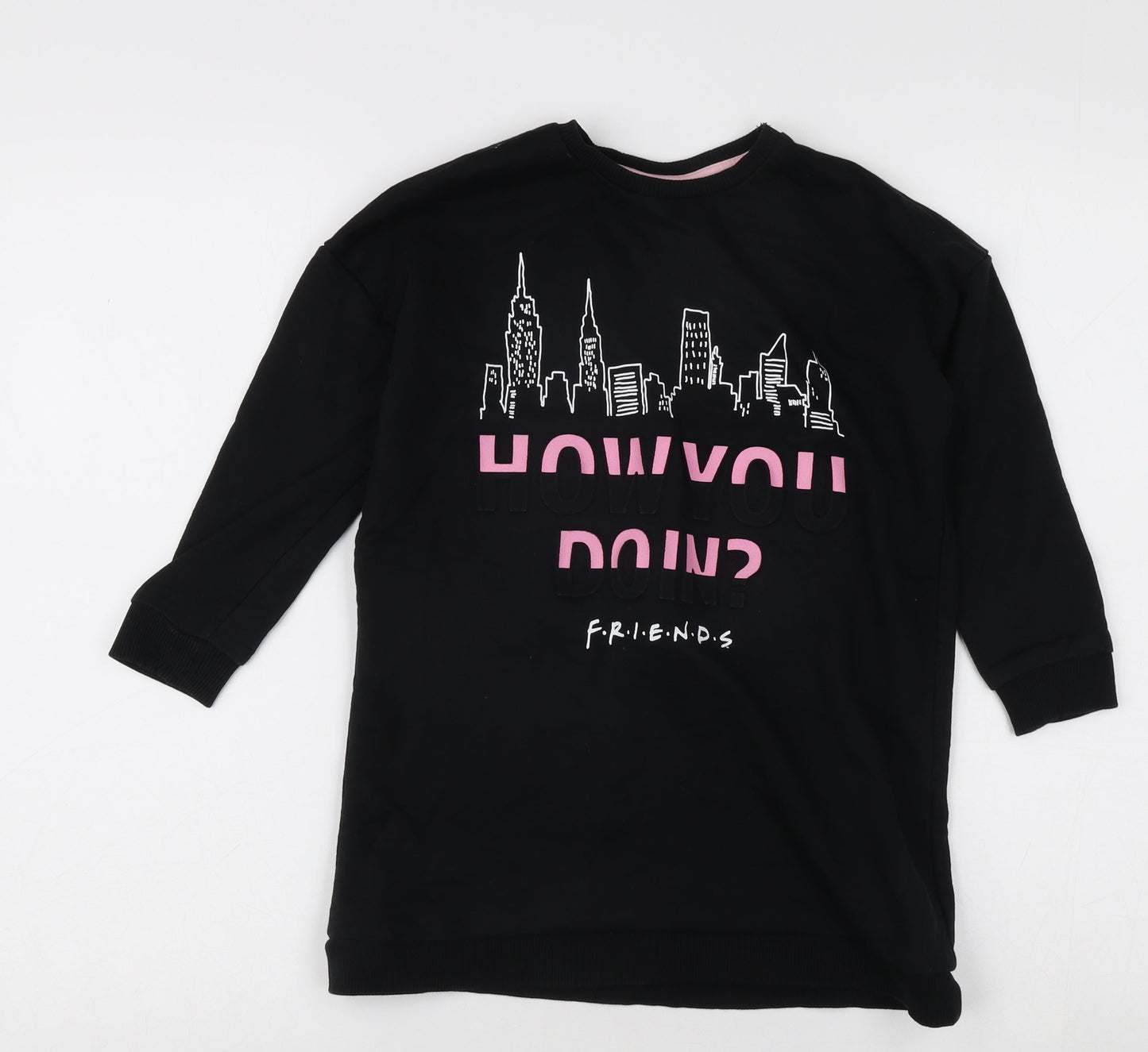 George Girls Black 'Friends' Tunic Sweatshirt 5-6 Years