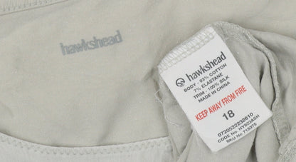 Womens UK Size 18 Hawkshead Grey Basic T-Shirt
