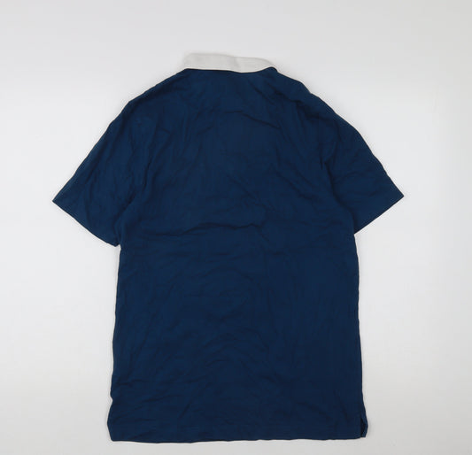 Farah Men's Blue Polo, Size M, Short Sleeve