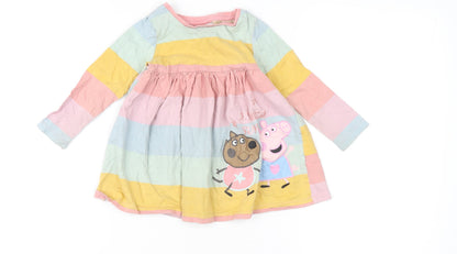 Peppa Pig Girls Multicoloured A-Line Dress, 5 Plus, Casual Fun