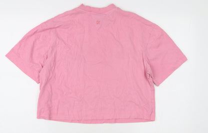 Womens UK Size S COLLUSION Pink Basic T-Shirt