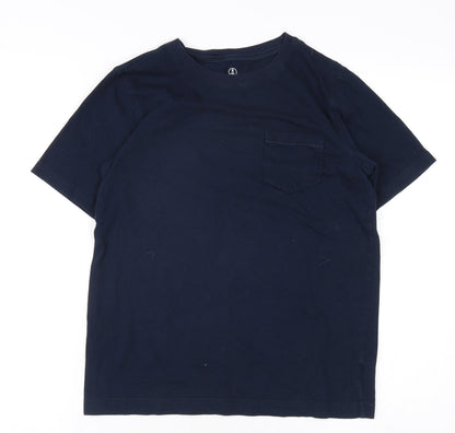 Lands' End Boys Blue T-Shirt 10-11 Years Short Sleeve Casual