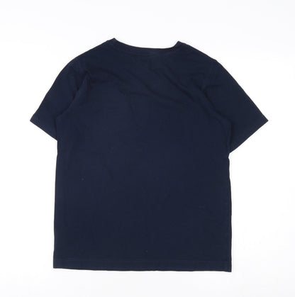 Lands' End Boys Blue T-Shirt 10-11 Years Short Sleeve Casual