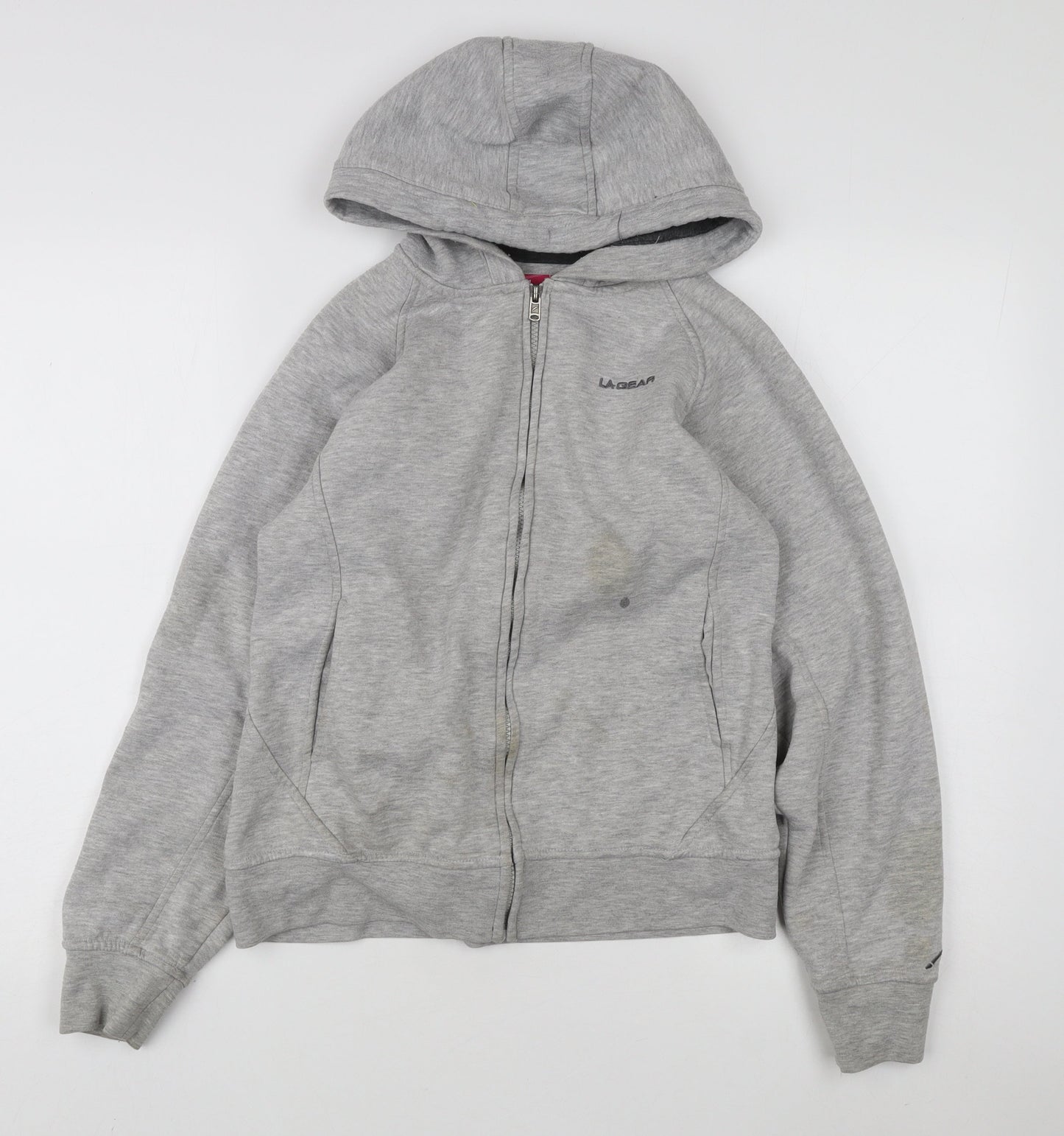 Womens UK Size 10 LA Gear Grey Full Zip Hoodie
