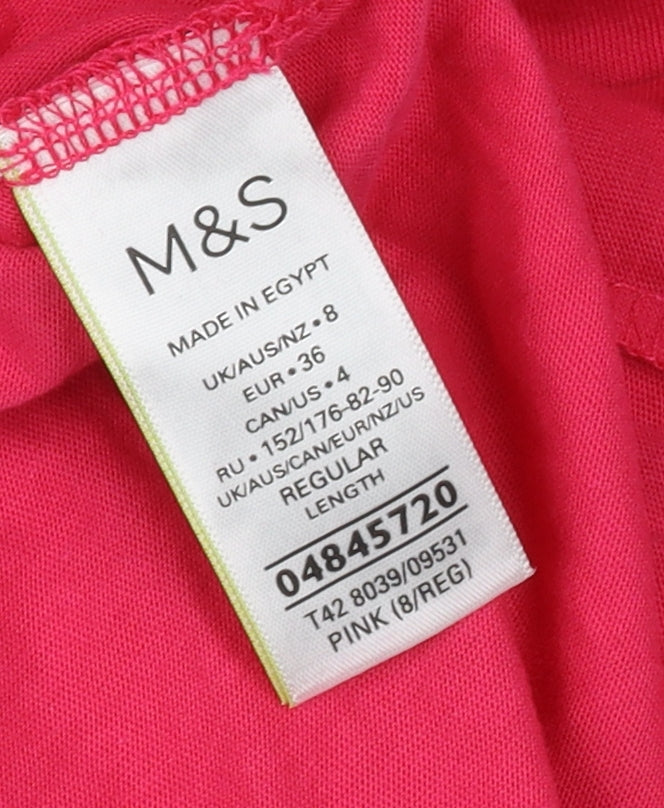 Marks and Spencer Pink T-Shirt Dress, Size 8, Women Casual