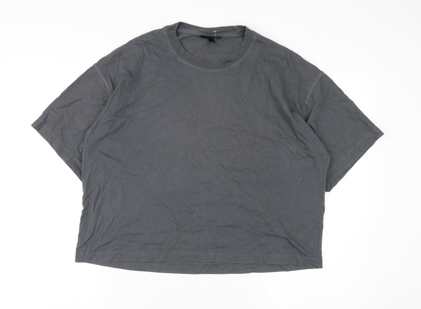 Womens UK Size M Topshop Grey Basic T-Shirt