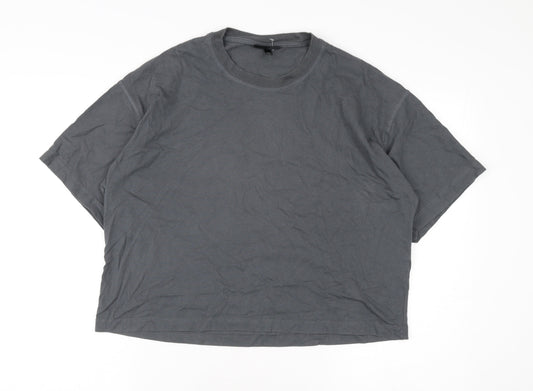 Womens UK Size M Topshop Grey Basic T-Shirt