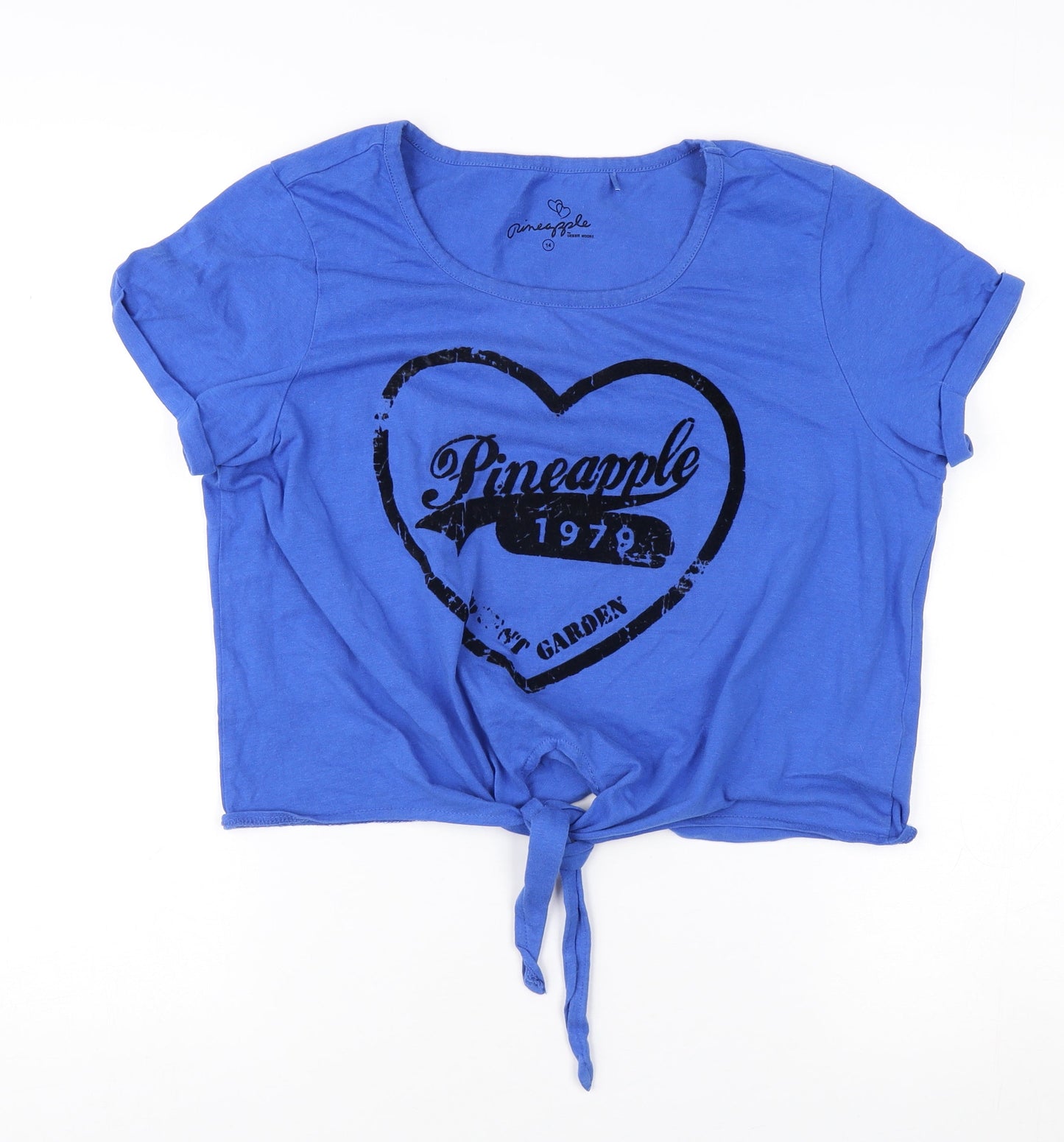 Pineapple Women's Blue Cropped T-Shirt, L